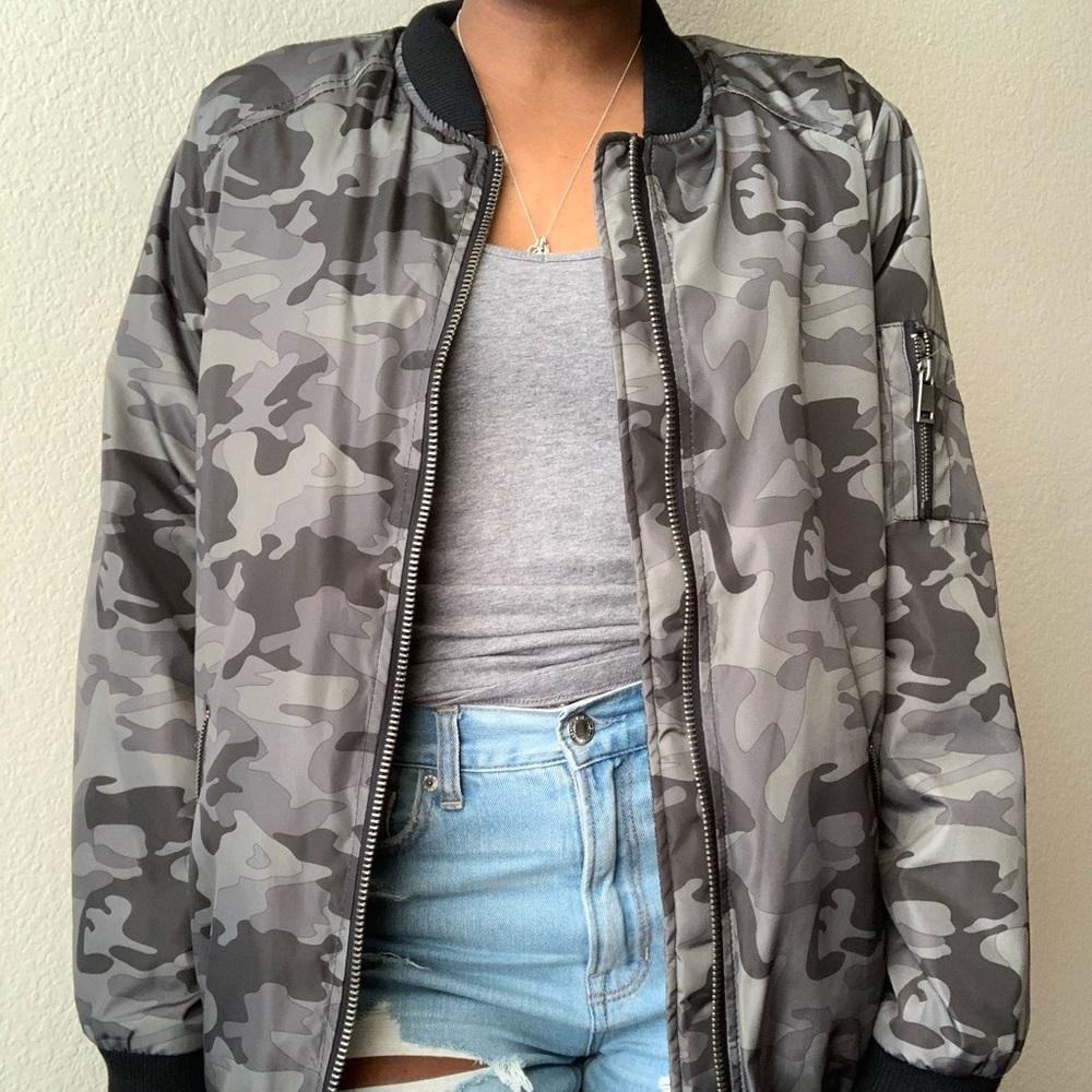 Camo Green Bomber Jacket